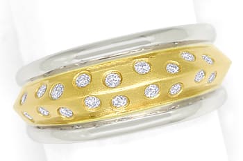Foto 1 - Designer-Bandring 0,27ct Diamanten in Gelbgold-Weißgold, Q0641