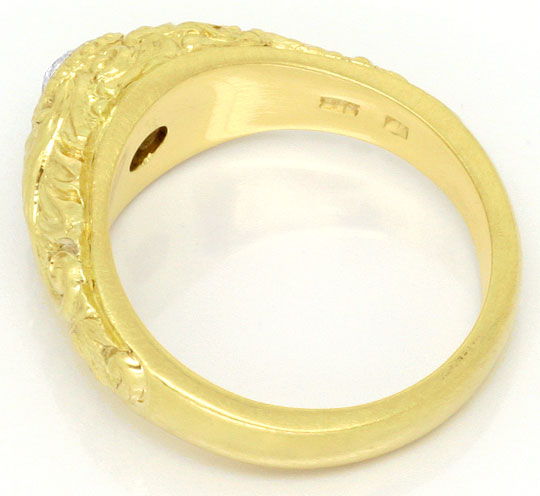 Foto 3 - Diamantbandring 0,40 Altschliff Florale Gravur Gelbgold, R3300