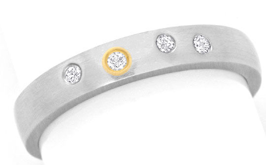 Foto 2 - Diamant-Platin-Ring mit Brillanten, Gold Einlage, S3651